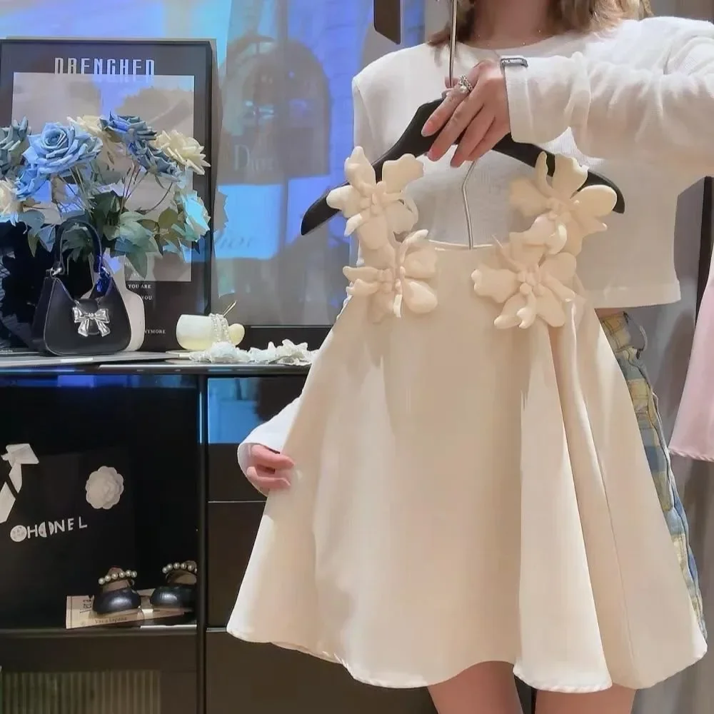 Платье для девочек с цветочным декором корейская версия однотонные платья