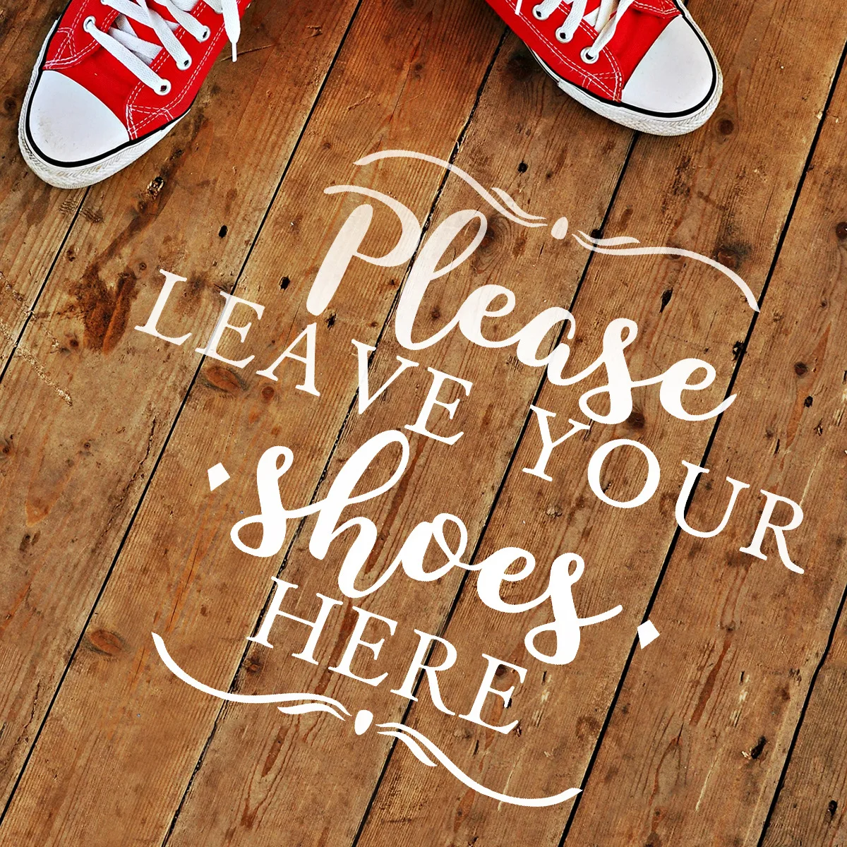 

DIY English Phrase Please Leave Your Shoes Here Floor Stickers Living Room Wall Decoration Removable Wall Stickers Self-adhesive