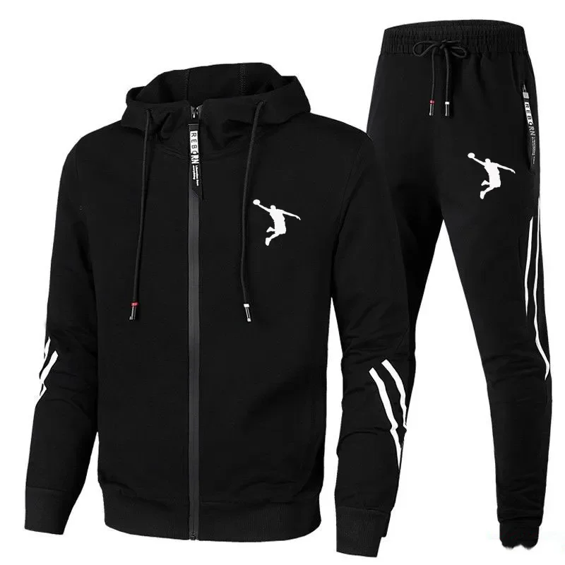

Men's Sportswear 2023 men's suit Sweatshirt+sportswear Sportswear zipper stand collar Sportswear jogging fitness men's clothing