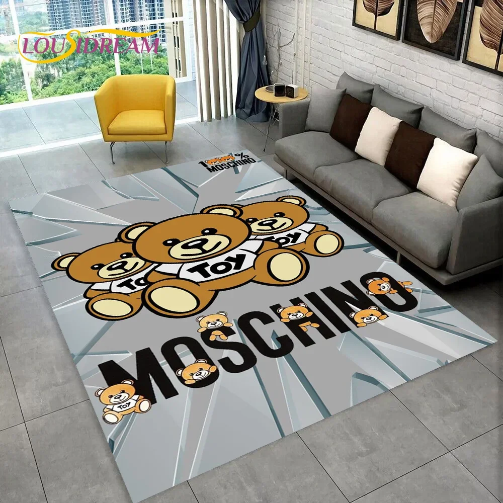 Фото 3D-коврик Moschino в виде мультяшного медведя, ковер для гостиной, спальни, дивана, придверный коврик, декоративный коврик, детский нескользящий напольный коврик, подарок №4