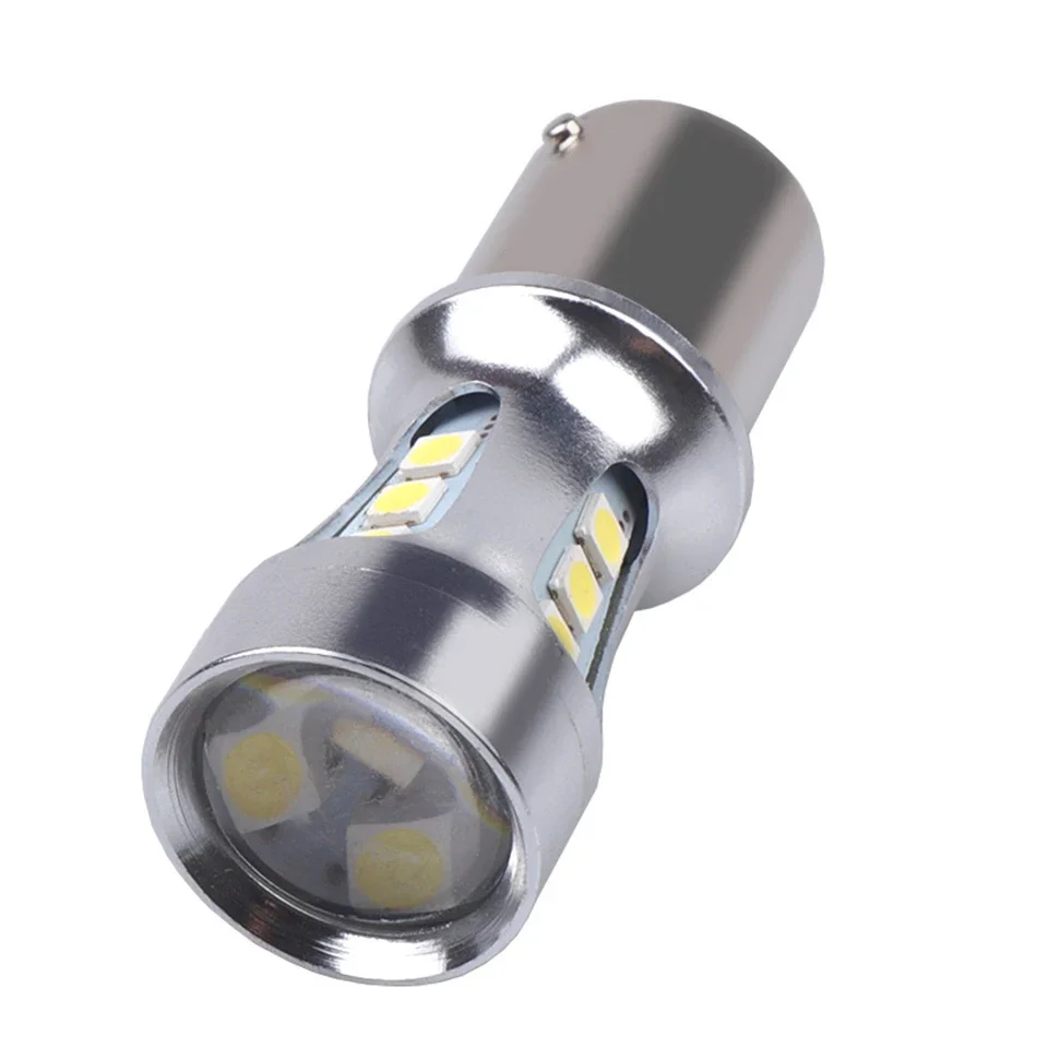 

2 супер ярких 1156 светодиодных автомобильных фонаря P21w, алюминий 18 Smd 3030 Ba15s S25, автоматический задний фонарь с тормозом, белый