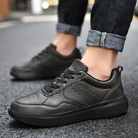 men shoes casual shoes pu waterproof winter warm plush low top lace up running outdoor walking sneakers plus size casual shoes