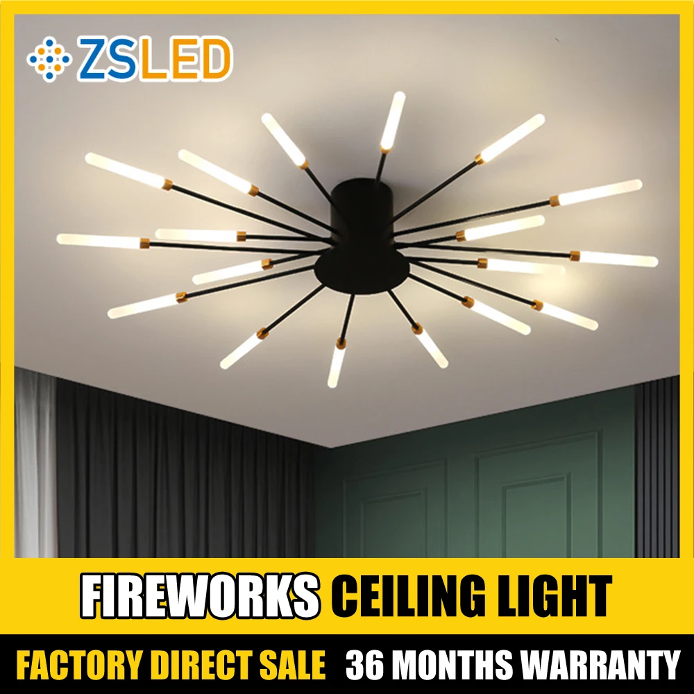 

New Modern LED Chandeliers Lights Firework Shaped Deco Lamps For Dining Living Room Bedroom Hall Hotel Indoor Lighting AC90-260V