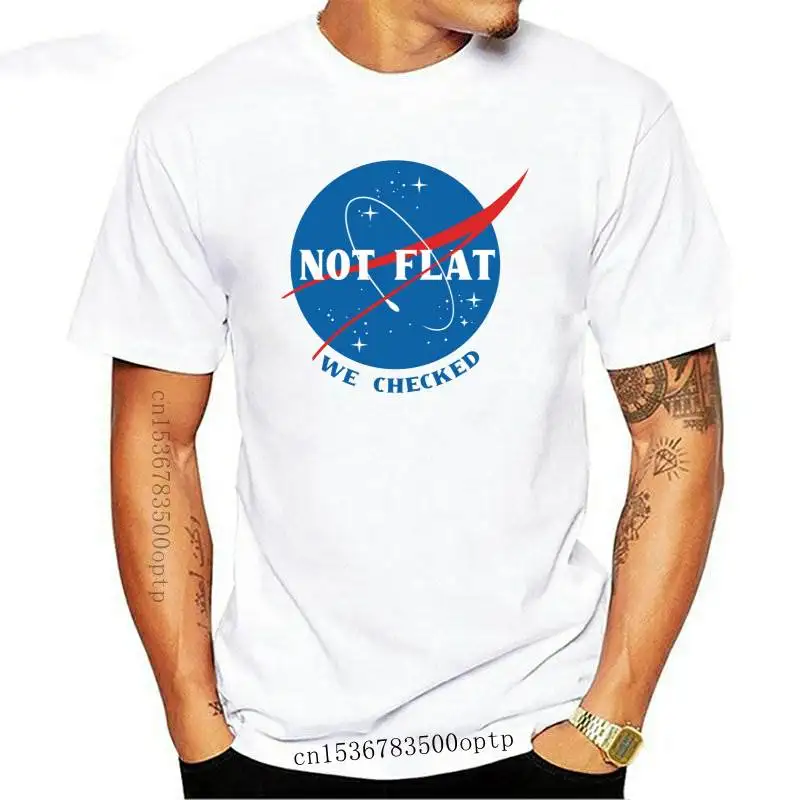 

Не плоская мы проверили футболку, плоская футболка с землей, Хьюстон, у нас есть проблема с логотипом, звездами, а не плоским землей, космосом