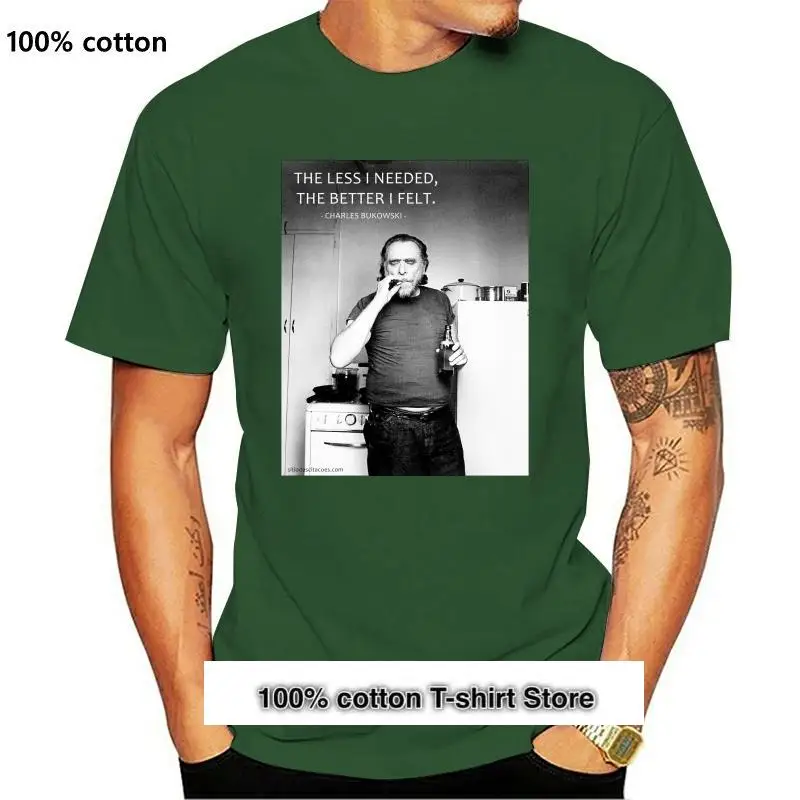 

Camiseta Charles Bukowski de manga corta para hombre, 100% de algodón