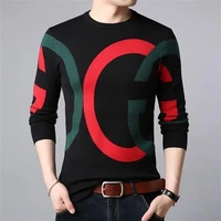 knitted mens sweater thin spring 2020 new middle aged mens sweater loose korean base shirt