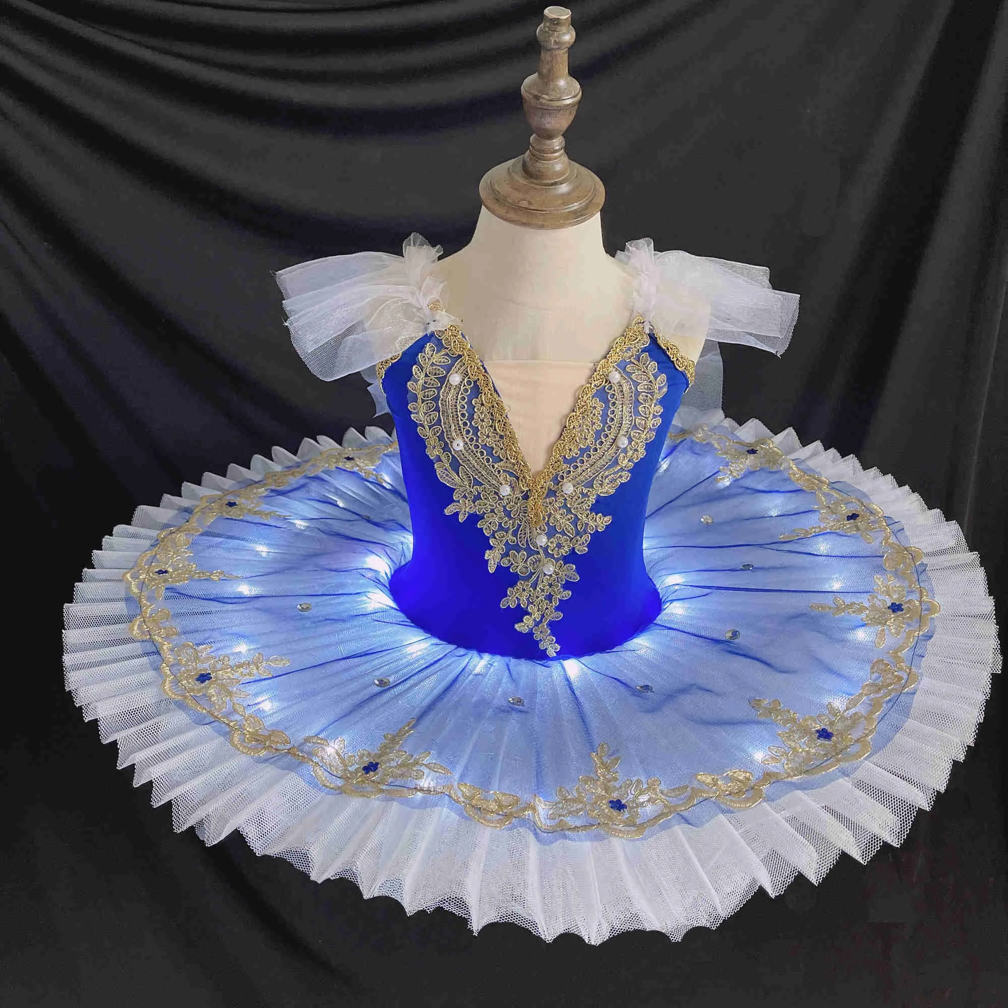 

2022 New Professional Led Tutu Kids Ballet Costume Swan Lake Ballerina Dress Adult Stage Children Party Dancewear Outfit