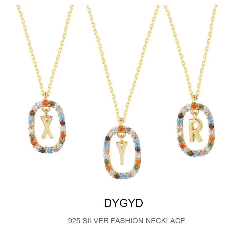 

DYGYD 925 Sterling Silver Spanish Letter Necklace For Women Niche Design Sense Light Luxury Collarbone Chain Factory In Stock