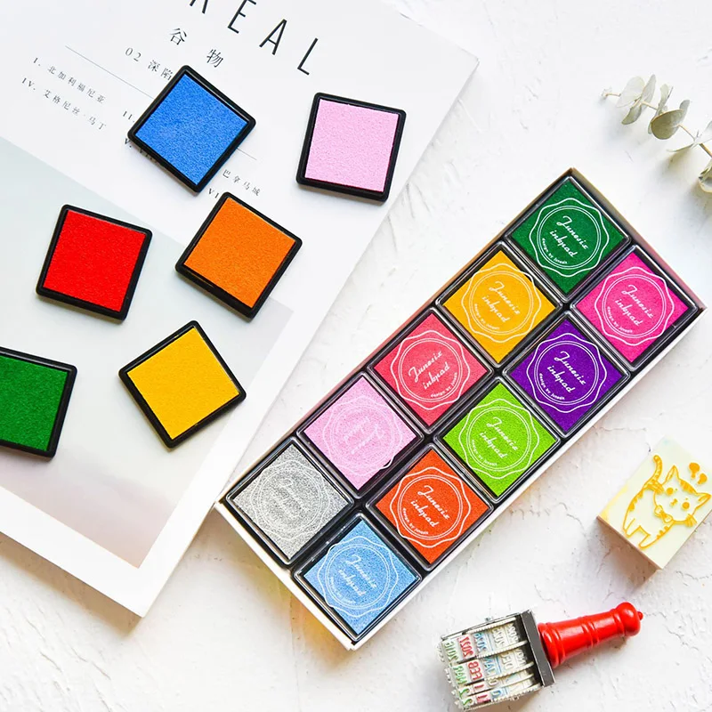 4*4cm20 Color Set Finger Painting Decoration Color Printing Mud Eraser Cute Children's Teacher Seal Printing Table