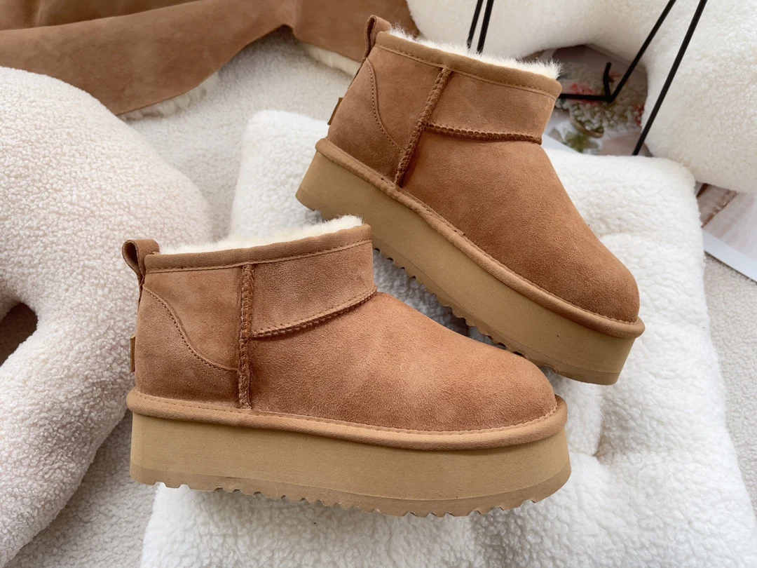 Зимние теплые женские ботильоны на каблуке 4 см повседневные модные зимние