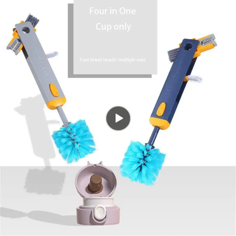 

Creative Gap Brush Long Handle Telescopic Rod Milk Bottle Brush Gray/blue High Quality Thermos Cup Lid Brush Four-in-one Modern