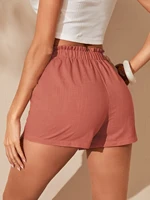 tops paperbag waist knot front shorts