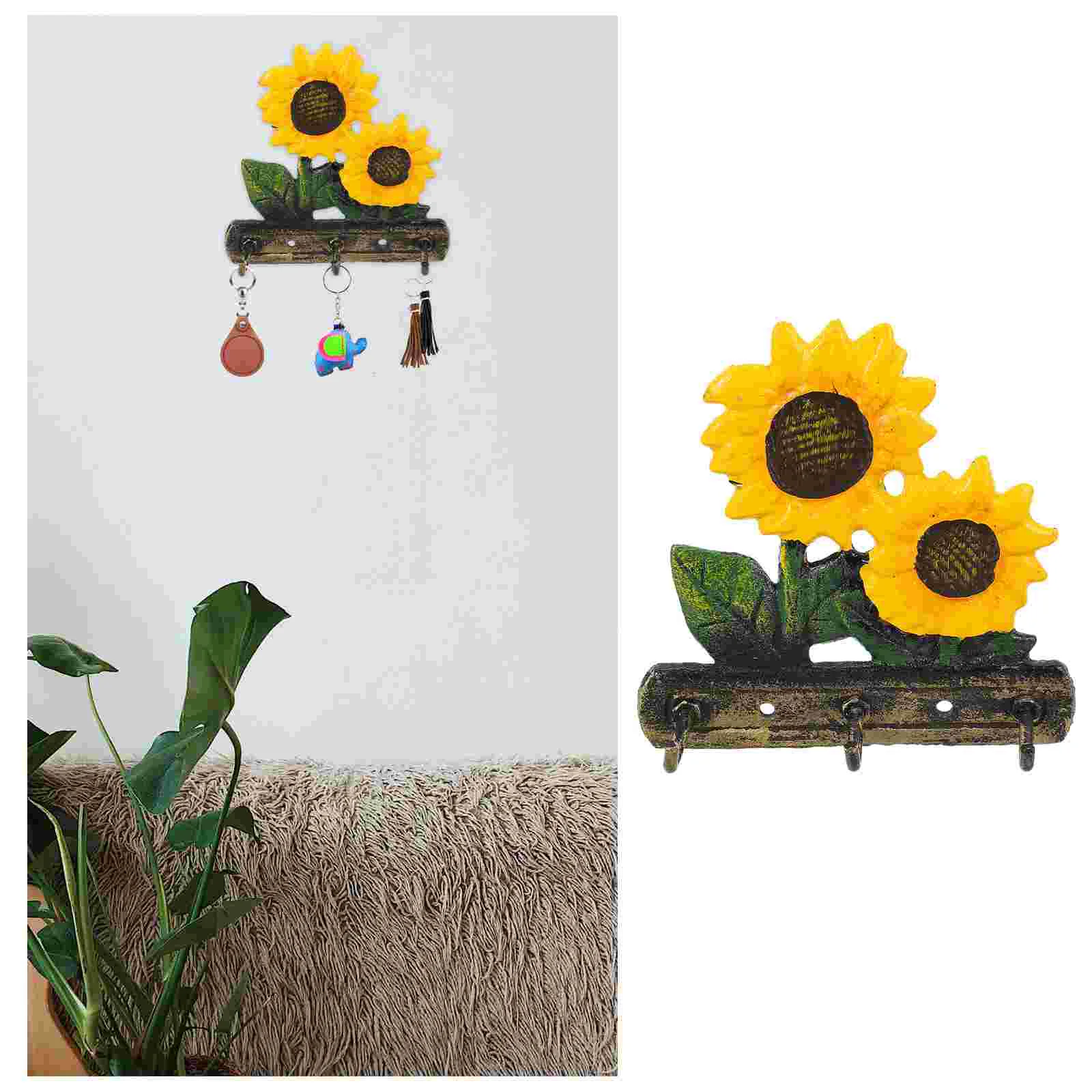 

Sunflower Hook Bathrobe Multipurpose Wall Towel Rack Household Mask Wrought Iron Key Chain Hanger Exquisite Ring