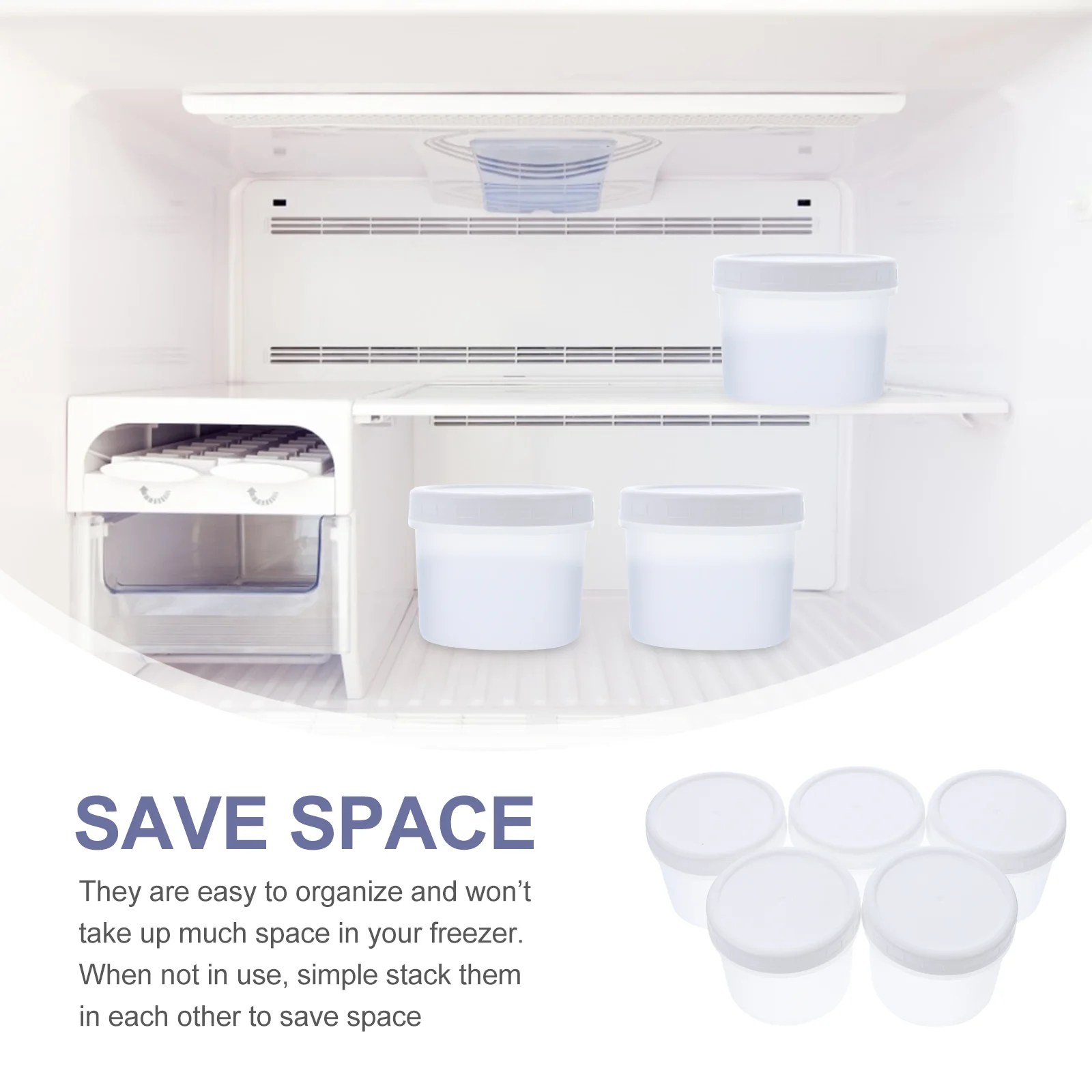 5 шт. коробки для мороженого портативные полупрозрачные многофункциональные