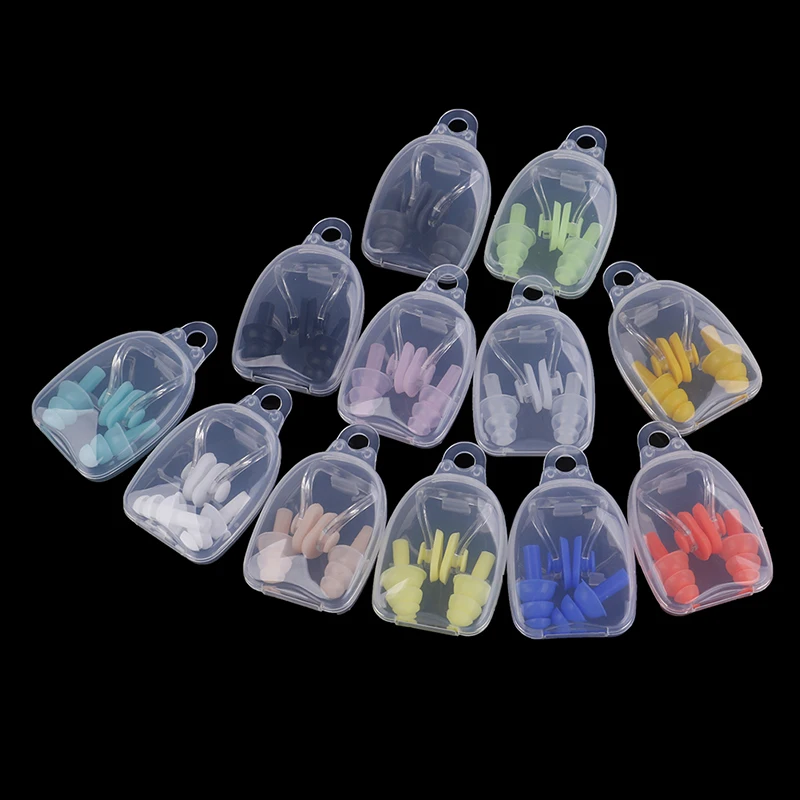 

Soft Swimming Earplugs Nose Clip Case Protective Prevent Water Protection Ear Plug Dive Supplies Waterproof Soft Silicone Swim
