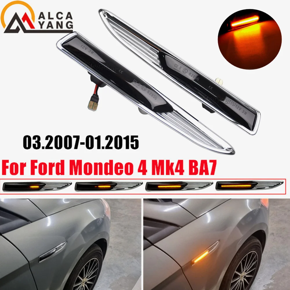 

2PCS For Ford Mondeo Mk4 Hatchback Saloon Estate (BA7) 2007-2015 Dynamic Sequential LED Side Marker Light Turn Signal Lamps