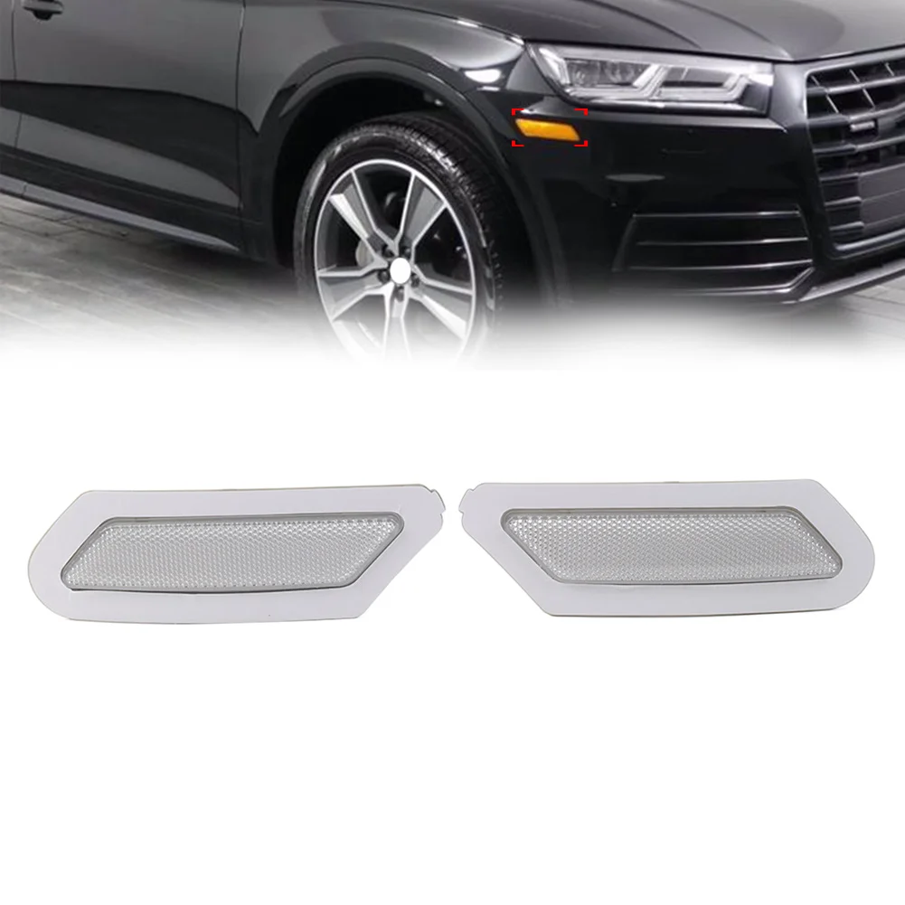 

White Car Front Bumper Reflector Indicator Side Marker Turn Signal Lamp For Audi Q5 SQ5 2018 2019 2020 US Standard Model Only