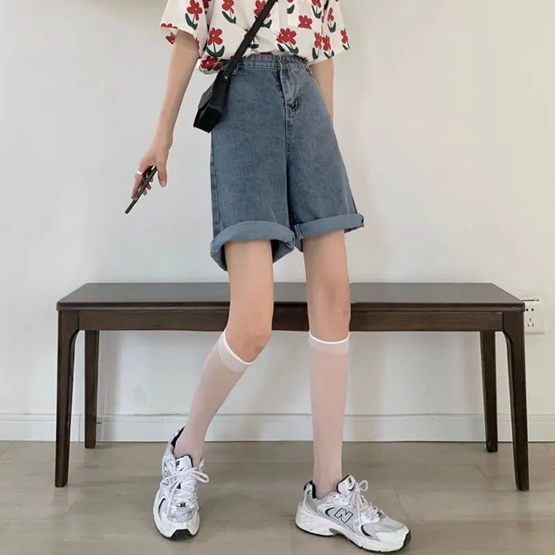 Women's Bermuda Jean Summer Woman Shorts Jeans Push Up Biker Workout Sports Denim Shorts Y2K High Waist Shorts Women Half Pants