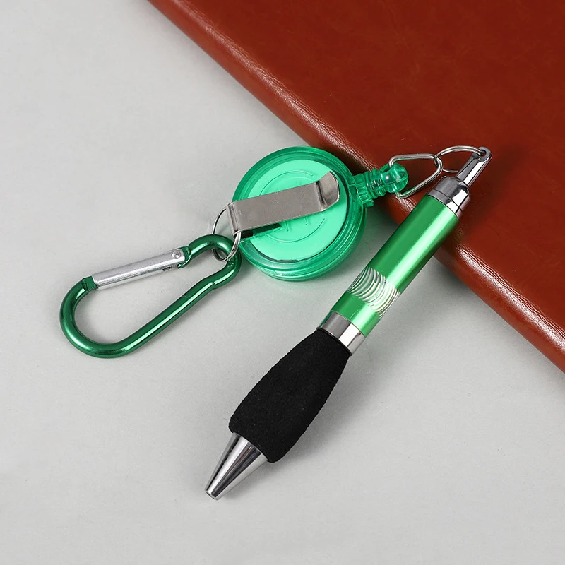 

Buckle Ring Lanyard Stationery Retractable Key Chain Ballpoint Pen Neutral Pen Easy Pull Buckle Pen Writing Tools
