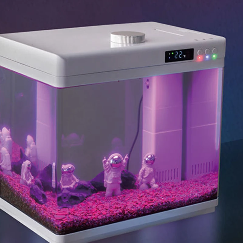 Стеклянный Водонепроницаемый умный аквариум современная маленькая Экологичная