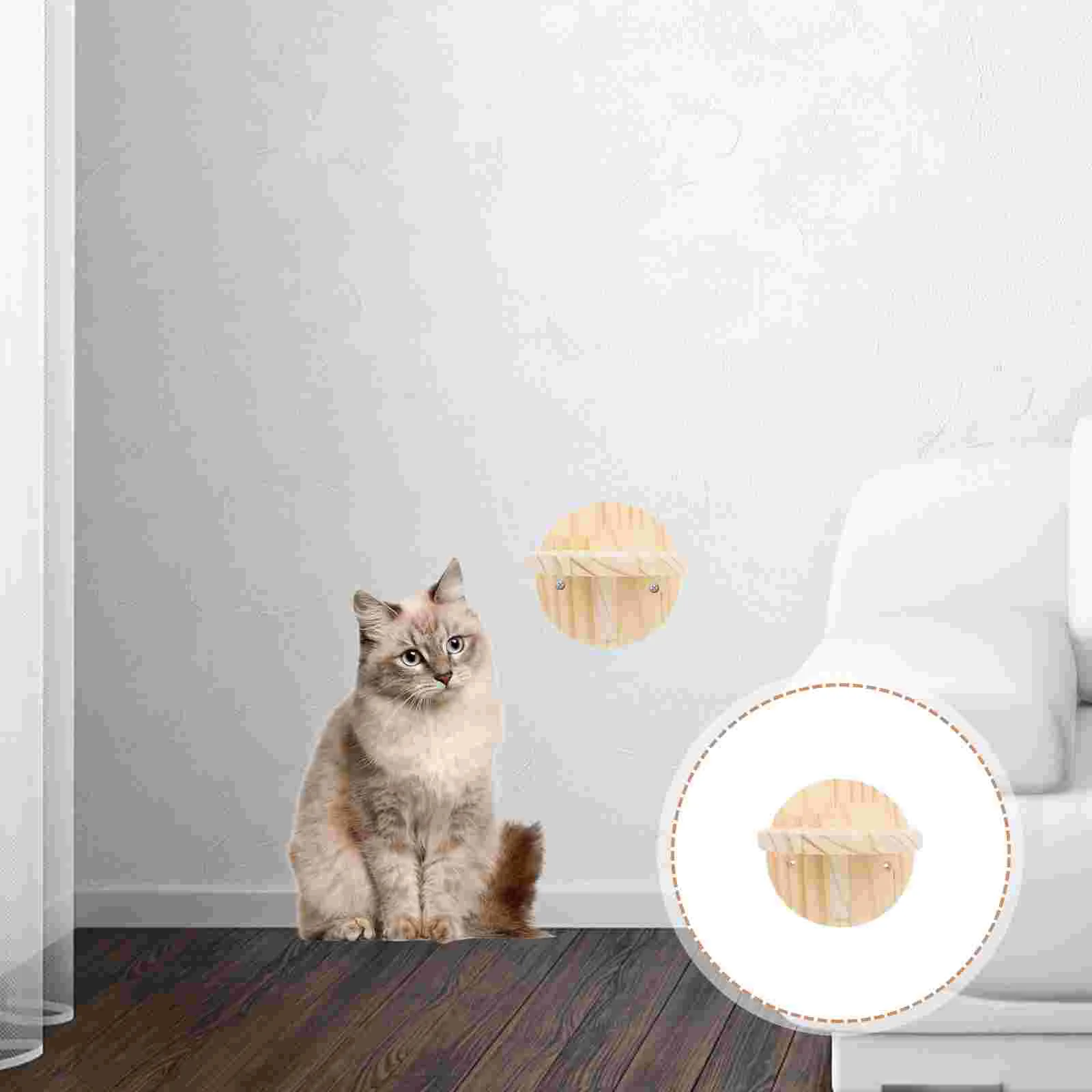 

Cat Climbing Wall Shelf Board Platform Jumping Furniture Shelves Mounted Hanging Kitten Wooden Bed Steps Wood Activity Playing