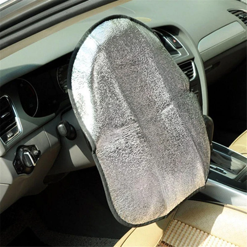 

Double Thicken Car Steering Wheel Cover Sun Shade Cover Sunshade Aluminum Foil Anti Accessories Automotive Interior Products