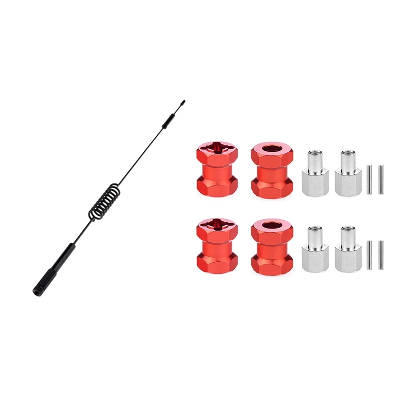 

Антенны с винтами для 1/10 Traxxas -4-черный, 290 мм и металлический удлинитель для радиоуправляемого автомобиля 12 мм, шестигранная Ступица колеса 15...