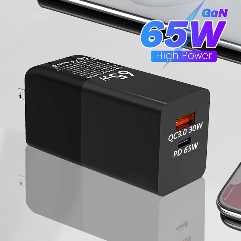 

Fast Charging 65W USB PD Charger Plug Quick Charge Mobile Phone Universal Wall Adapter For iPhone 12 Samsung Xiaomi Redm