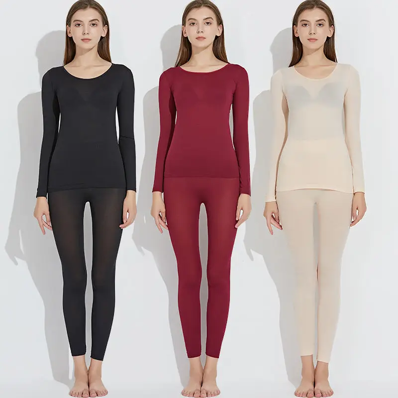 Thermal Underwear for Women Long Johns Set Base Layer Winter Warm Top Bottom High Elasticity Pajama Set Cold Weather Inner Wear