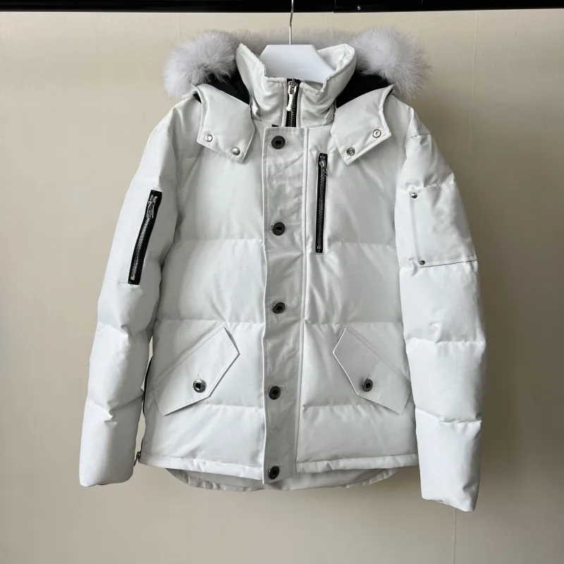 

Winter women's fur collar hooded down jacket Y2K Canada Casual jacket Cap detachable loose Solid color Warm coat windproof