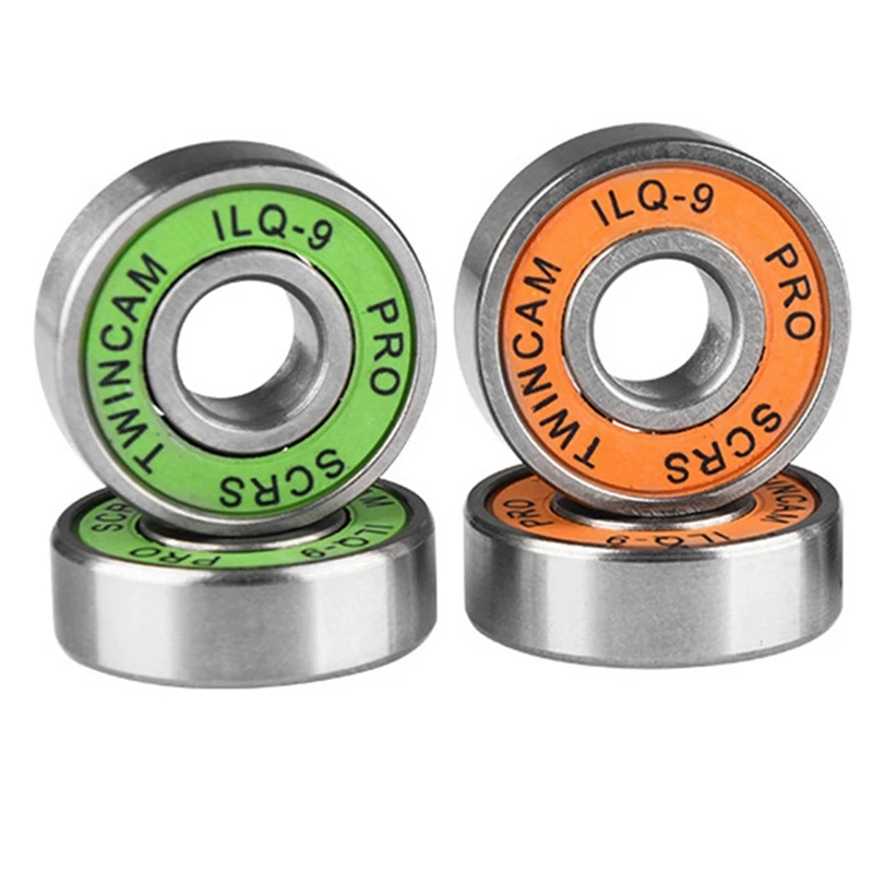 

40Pcs 608 2RS Ball Bearings, ILQ-9 High-Speed Bearings For Skateboards, Inline Skates, 20 Pcs Green & 20Pcs Orange