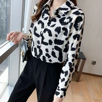 autumn elegant blouses print shirts for women turn down collar buttons up office shirts long sleeve casual blusas y camisas