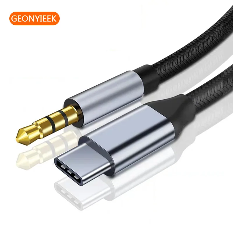 USB Type C to 3.5mm Audio Cable Audio Aux Cable For Samsung S20 S10 Car Headphone Speaker Wire Line 3.5 Jack Aux USBC Audio Cord