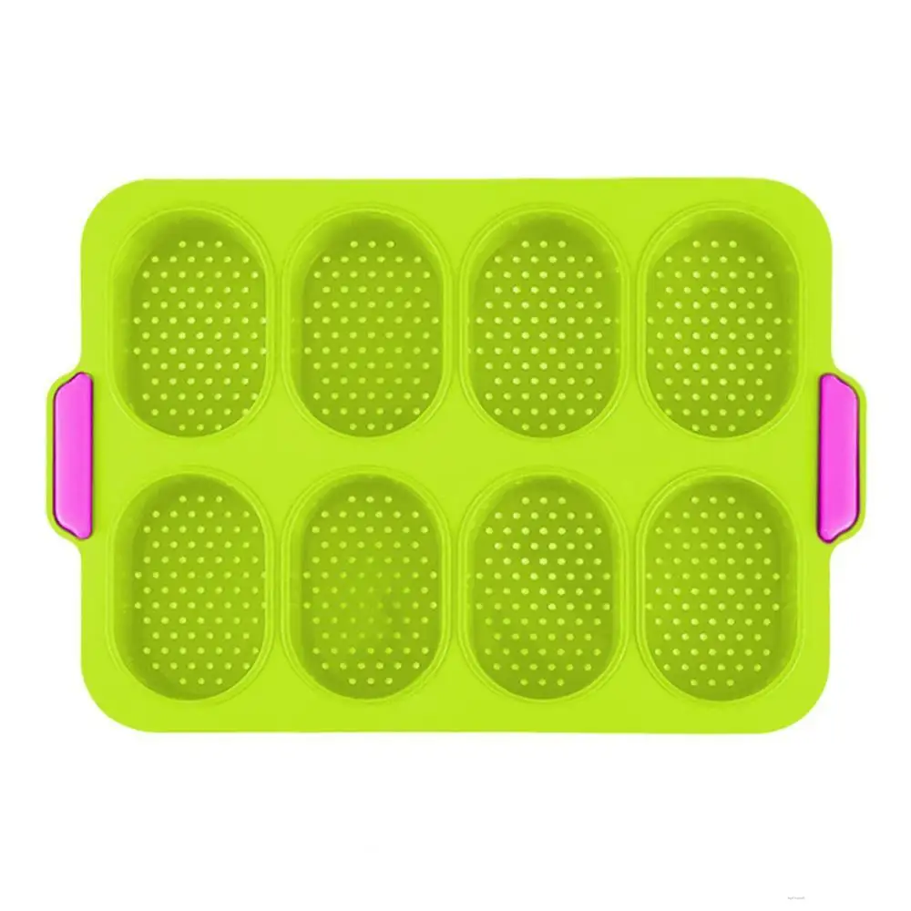 

Non Stick Baking Mold Kitchen Supplies Cake Food Grade Silicone French Bread Mold Household Hamburger Molds Muffin Pan Tray