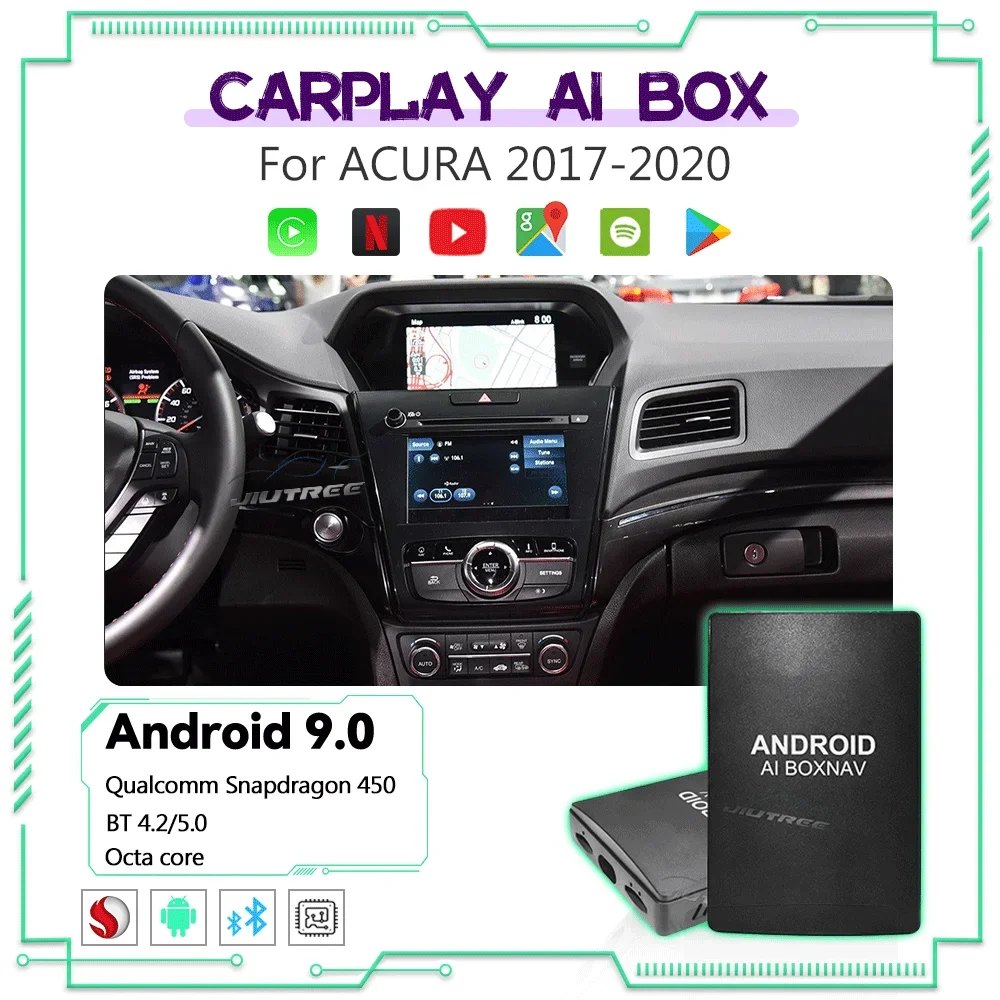 

CarPlay AI Box For Acura NSX MDX TLX ILX RDX 2017 2018-2020 Android Auto Wireless Mirror link Netflix Yotube TV Smart Adpater