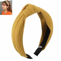 yfashion women hair band knitted solid color fabric cross knotted headband
