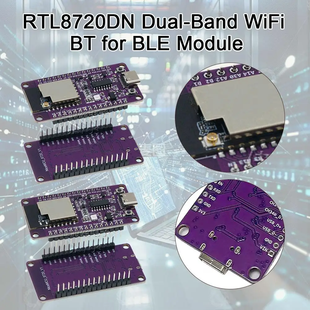 Фото RTL8720DN Двухдиапазонный модуль Wi-Fi Bluetooth BLE Разработка NICEMCU поддерживает аксессуары BW16 Плата модуля BLE S8E2 №5
