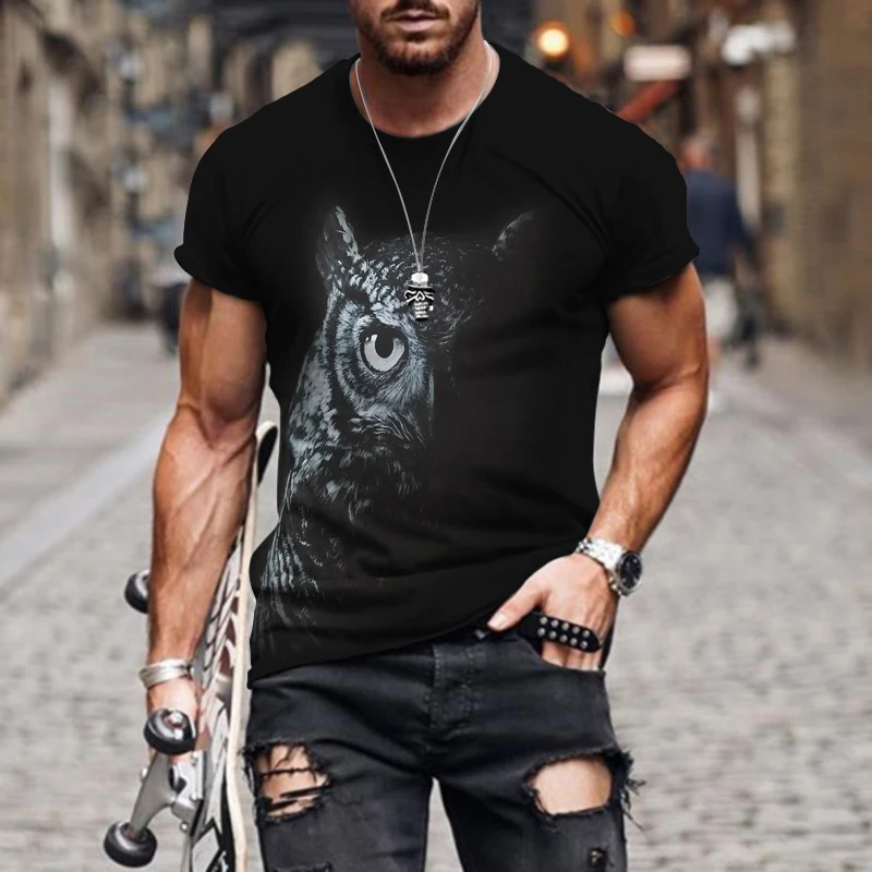 Мужская и женская футболка с коротким рукавом 3D-принтом животных |