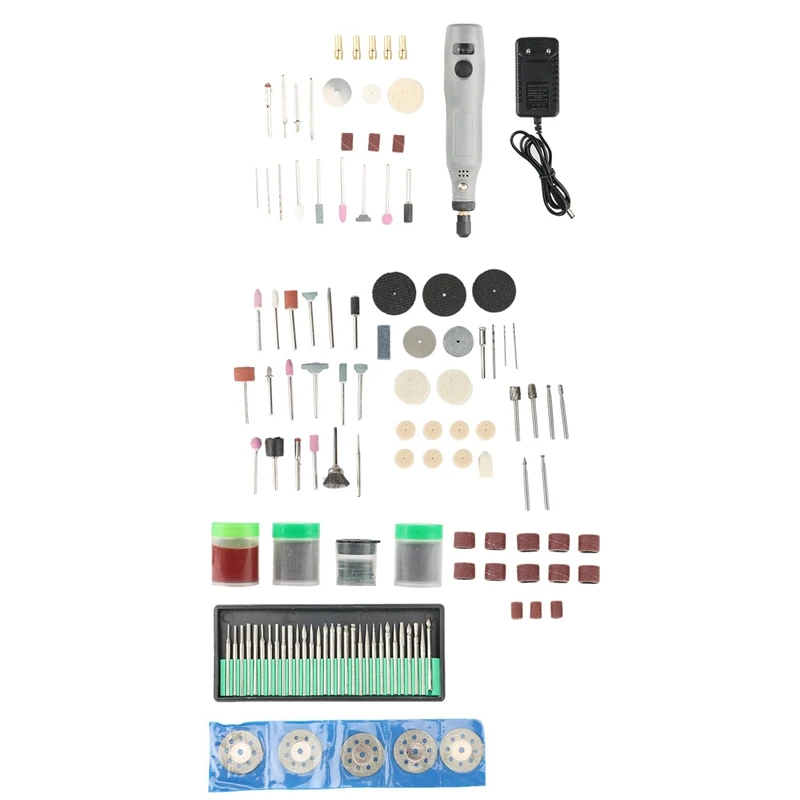 

HOT-EU Plug,220V Mini Electric Drill Power Tools Multifunctional Grinder Grinding Accessories Set Speed Engraving Pen -GRAY3