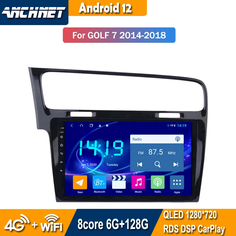 

10.1 inch Android 12 full touch car multimedia system for VW golf 7 2014-2018 gps radio navigation