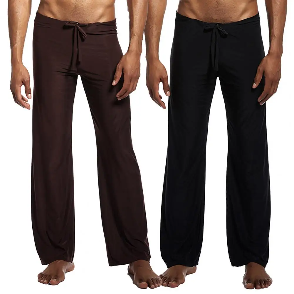 

Men Yoga Pants Casual Solid Color Low Waist Drawstring Loose Trousers Running Jogging Sport Pants For Men Male Trousers