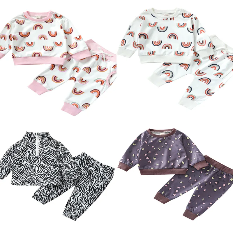 

Children's Sweater 2022 Spring And Autumn Casual Fashion Boys And Girls Sweater New Dinosaur Rainbow Print Round Neck Loose Suit