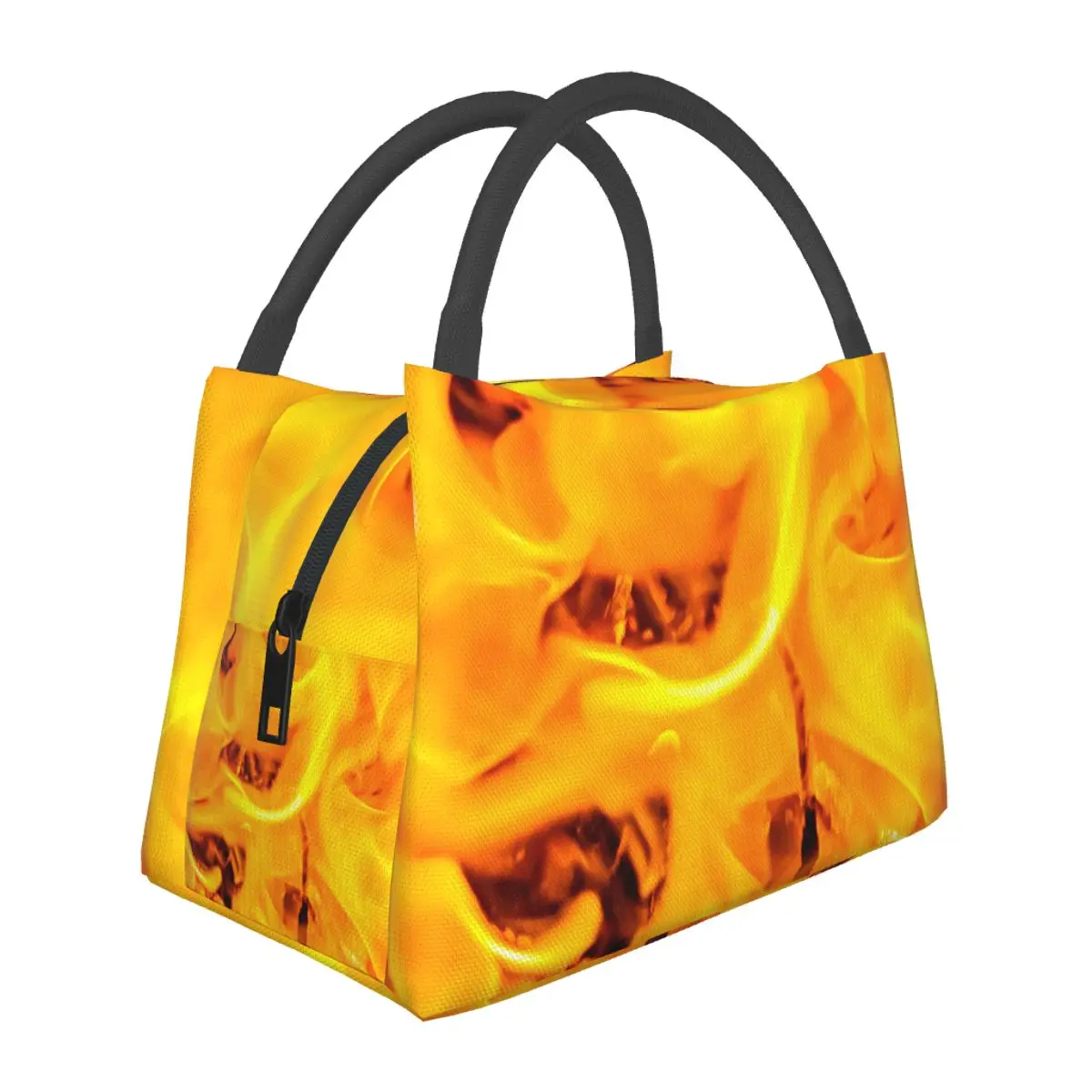 

Сумка для ланча с рисунком огня и пламени, веселая офисная Термосумка из ткани Оксфорд с абстрактным принтом, портативная Термосумка-тоут