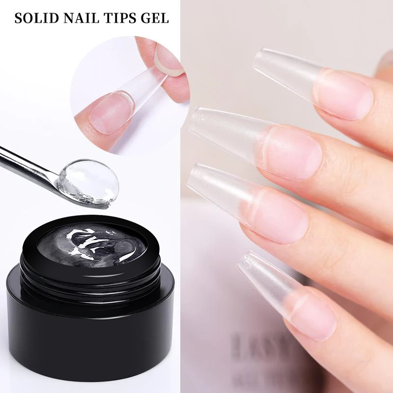 

BORN PRETTY Solid Nail Tips Gel Polish Transparent Soak Off UV LED Extension Nail Art Gel Varnish Glitter Gel