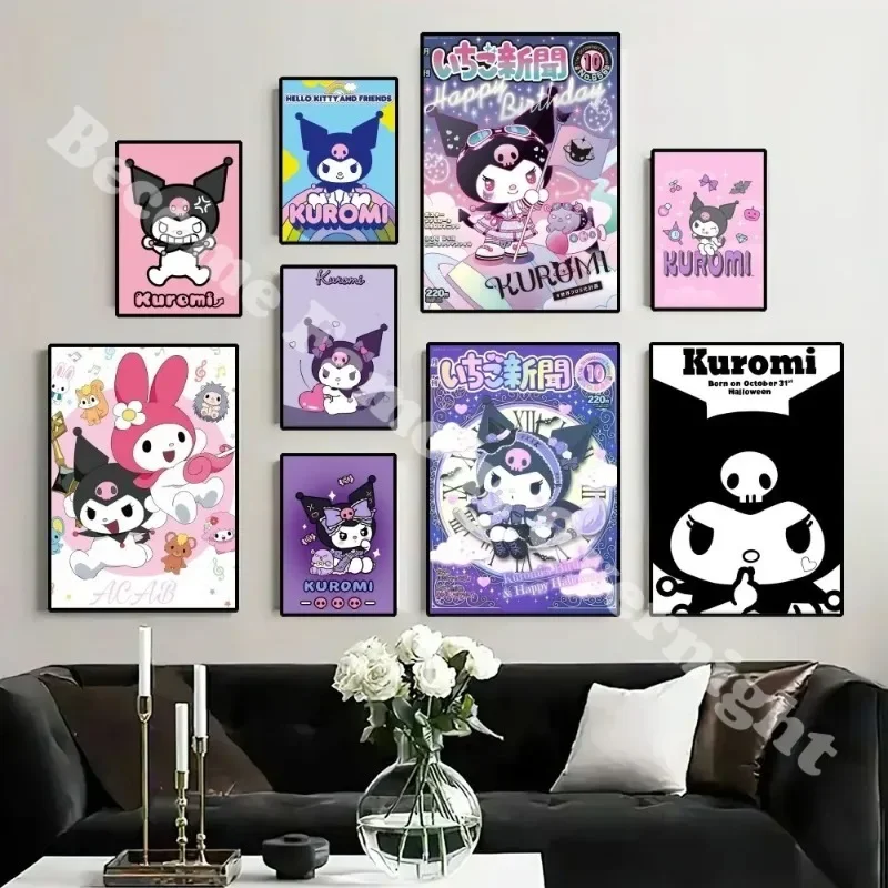 MINISO Sanrio Kuromi постер картина настенные картины для гостиной Декор Наклейка