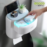 ecoco home multifunctional wall mounted waterproof toilet paper organizer holder shelf bathroom storage box toilet accessories