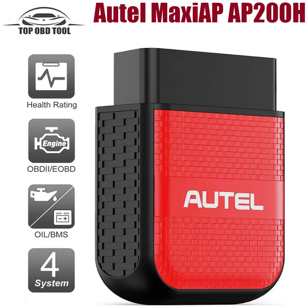 Autel MaxiAP AP200H система диагностики двигателя/переменный ток/ABS/ SRS, инструмент для диагностики с обслуживанием сброса масла/BMS, сканер OBD2 AP200 H, отчеты о здоровье