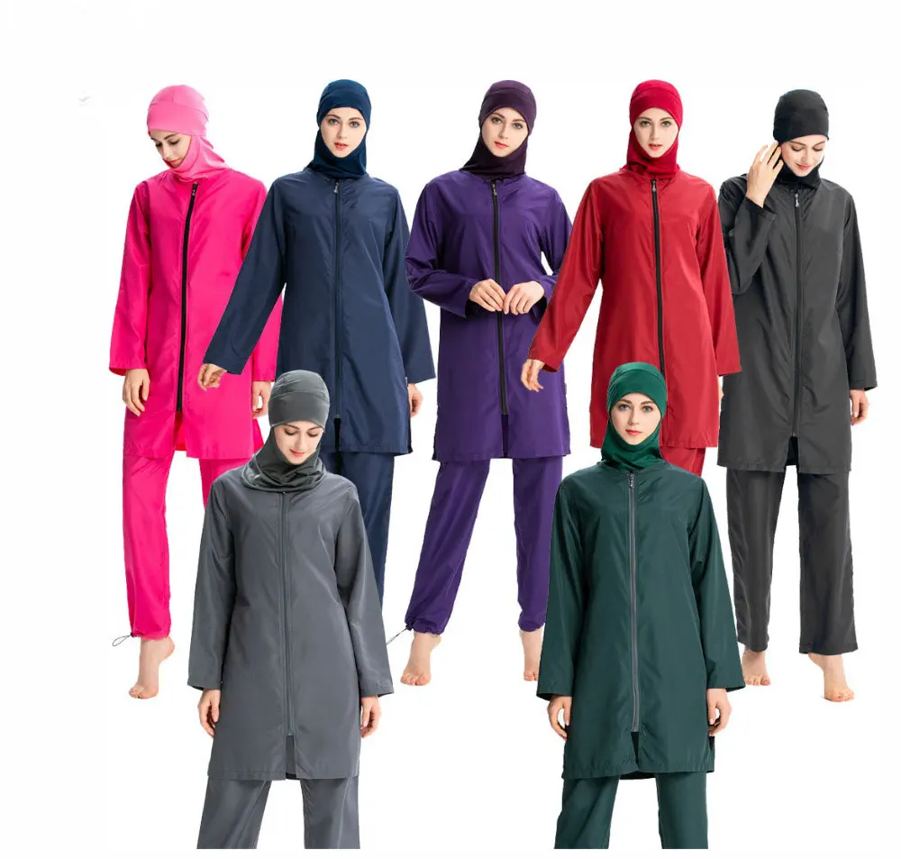 

GIOIO Arabic Islamic Muslim Women Swim Wear Burkini Hooded Hijab Swimsuit Modest Swim Surf Wear Sport Full Suit for Swimming
