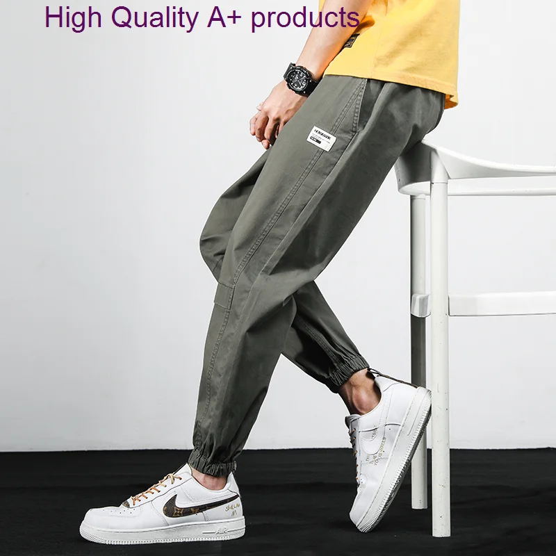 

4 Colors Ankle-length Harem Pants Man Clothing Joggers Men Japanese Fashion Cotton Applique Trousers Sweatpants 2023