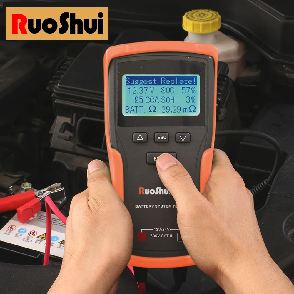

RuoShui Brand New Battery Tester 12V 24V Analyzer 100-1700 CCA Electrical Circut Tester For Car Truck Motorcycle